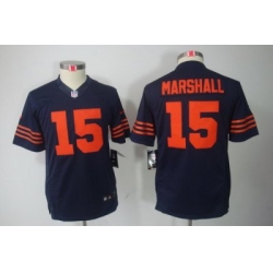 Nike Youth Chicago Bears #5 Brandon Marshall Blue LIMITED Jerseys(Orange Number)