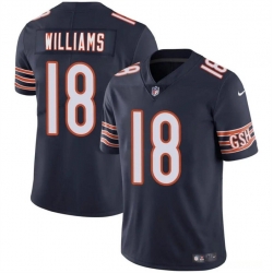Youth Chicago Bears 18 Caleb Williams Navy 2024 Draft Vapor Stitched Football Jersey