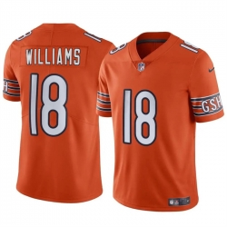 Youth Chicago Bears 18 Caleb Williams Orange 2024 Draft Vapor Stitched Football Jersey