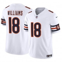 Youth Chicago Bears 18 Caleb Williams White 2024 Draft F U S E Vapor Stitched Football Jersey