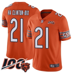 Youth Chicago Bears 21 Ha Ha ClintonDix Orange Alternate 100th Season Limited Football Jersey