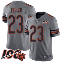 Youth Chicago Bears 23 Kyle Fuller Limited Silver Inverted Legend 100th Season Football Jersey