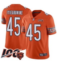 Youth Chicago Bears 45 Joel Iyiegbuniwe Orange Alternate 100th Season Limited Football Jersey