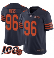 Youth Chicago Bears 96 Akiem Hicks Limited Navy Blue Rush Vapor Untouchable 100th Season Football Jersey