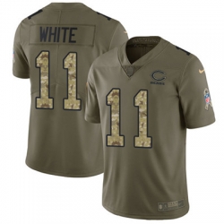 Youth Nike Bears #11 Kevin White Olive Camo Stitched NFL Limited 2017 Salute to Service Jersey