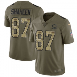 Youth Nike Bears #87 Adam Shaheen Olive Camo Stitched NFL Limited 2017 Salute to Service Jersey