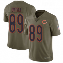 Youth Nike Chicago Bears 89 Mike Ditka Limited Olive 2017 Salute to Service NFL Jersey