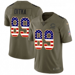 Youth Nike Chicago Bears 89 Mike Ditka Limited OliveUSA Flag Salute to Service NFL Jersey