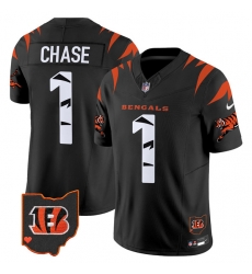 Men Cincinnati Bengals 1 Ja Marr Chase Black F U S E  Special Vapor Untouchable Limited Stitched Football Jersey