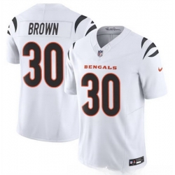 Men Cincinnati Bengals 30 Chase Brown White 2024 F U S E Vapor Untouchable Limited Stitched Jersey