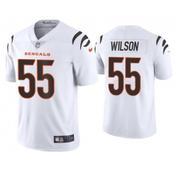 Men Cincinnati Bengals 55 Logan Wilson 2021 White Vapor Untouchable Limited Stitched Jersey