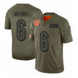 Men Cincinnati Bengals 6 Jeff Driskel Limited Camo 2019 Salute to Service Football Jersey