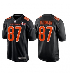 Men Cincinnati Bengals 87 C J  Uzomah 2022 Black Super Bowl LVI Game Stitched Jersey