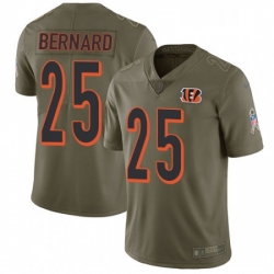 Mens Nike Cincinnati Bengals 25 Giovani Bernard Limited Olive 2017 Salute to Service NFL Jersey