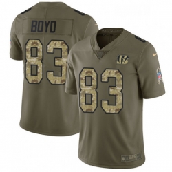 Mens Nike Cincinnati Bengals 83 Tyler Boyd Limited OliveCamo 2017 Salute to Service NFL Jersey