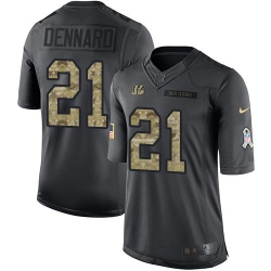 Nike Bengals #21 Darqueze Dennard Black Mens Stitched NFL Limited 2016 Salute to Service Jersey