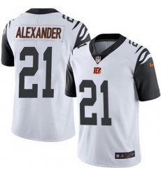 Nike Bengals 21 Mackensie Alexander White Men Stitched NFL Limited Rush Jersey