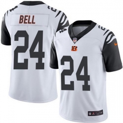 Nike Bengals 24 Vonn Bell White Men Stitched NFL Limited Rush Jersey