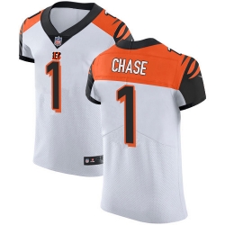 Nike Cincinnati Bengals 1 Ja 27Marr Chase White Men Stitched NFL New Elite Jersey