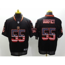 Nike Cincinnati Bengals 55 Vontaze Burfict Black Elite USA Flag Fashion NFL Jersey