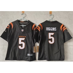 Women Cincinnati Bengals 5 Tee Higgins Black F U S E  Stitched Vapor Football Jersey  Women Cincinnati Bengals 5 Tee Higgins Black F U S E  Stitched Vapor Football Jersey