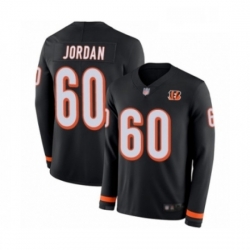 Youth Cincinnati Bengals 60 Michael Jordan Limited Black Therma Long Sleeve Football Jersey