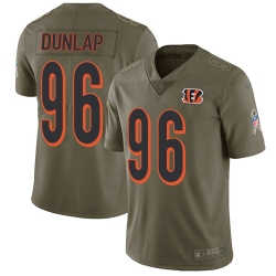 Youth Nike Bengals #96 Carlos Dunlap Olive Stitched NFL Limited 2017 Salute to Service Jersey