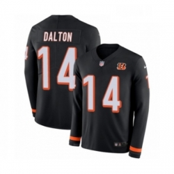 Youth Nike Cincinnati Bengals 14 Andy Dalton Limited Black Therma Long Sleeve NFL Jersey