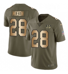 Youth Nike Cincinnati Bengals 28 Joe Mixon Limited OliveGold 2017 Salute to Service NFL Jersey