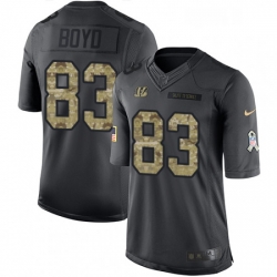 Youth Nike Cincinnati Bengals 83 Tyler Boyd Limited Black 2016 Salute to Service NFL Jersey