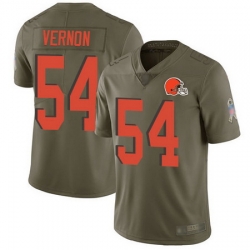 Browns #54 Olivier Vernon Olive Men Stitched Football Limited 2017 Salute To Service Jersey