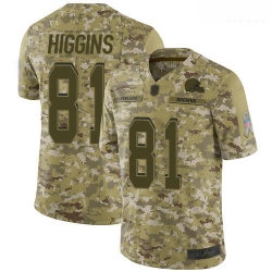 Browns 81 Rashard Higgins Camo Men Stitched Football Limited 2018 Salute To Service Jersey