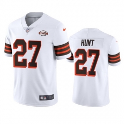 Cleveland Browns 27 Kareem Hunt Nike 1946 Collection Alternate Vapor Limited NFL Jersey  White