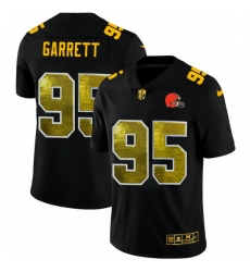 Cleveland Browns 95 Myles Garrett Men Black Nike Golden Sequin Vapor Limited NFL Jersey