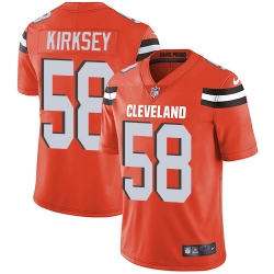 Men Nike Browns #58 Christian Kirksey Orange Alternate Stitched NFL Vapor Untouchable Limited Jersey