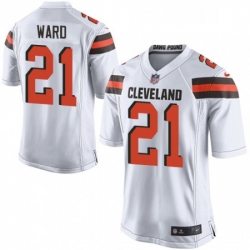 Mens Nike Cleveland Browns 21 Denzel Ward Game White NFL Jersey