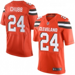 Mens Nike Cleveland Browns 24 Nick Chubb Elite Orange Alternate NFL Jersey