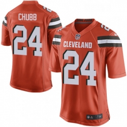 Mens Nike Cleveland Browns 24 Nick Chubb Game Orange Alternate NFL Jersey