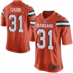 Mens Nike Cleveland Browns 31 Nick Chubb Game Orange Alternate NFL Jersey