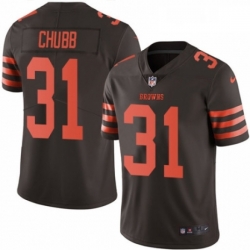 Mens Nike Cleveland Browns 31 Nick Chubb Limited Brown Rush Vapor Untouchable NFL Jersey