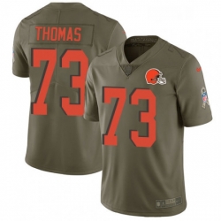 Mens Nike Cleveland Browns 73 Joe Thomas Limited Olive 2017 Salute to Service NFL Jersey