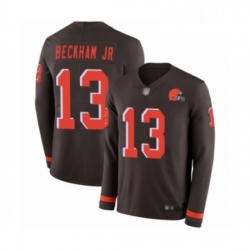 Mens Odell Beckham Jr Limited Brown Nike Jersey NFL Cleveland Browns 13 Therma Long Sleeve