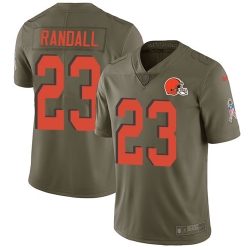 Nike Browns #23 Damarious Randall Olive Mens Stitched NFL Limited 2017 Salute To Service Jersey