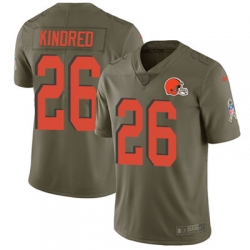 Nike Browns #26 Derrick Kindred Olive Mens Stitched NFL Limited 2017 Salute To Service Jersey