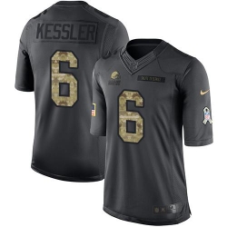 Nike Browns #6 Cody Kessler Black Mens Stitched NFL Limited 2016 Salute to Service Jersey