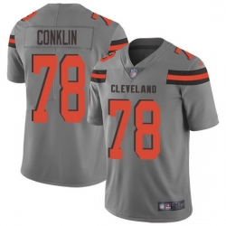 Nike Browns 78 Jack Conklin Gray Men Stitched NFL Limited Inverted Legend Jersey