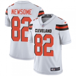 Nike Browns #82 Ozzie Newsome White Mens Stitched NFL Vapor Untouchable Limited Jersey