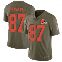 Nike Browns #87 Seth DeValve Olive Mens Stitched NFL Limited 2017 Salute To Service Jersey