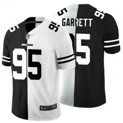 Nike Browns 95 Myles Garrett Black And White Split Vapor Untouchable Limited Jersey (1)