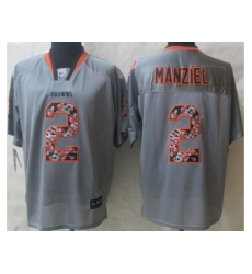 Nike Cleveland Browns 2 Johnny Manziel Grey Elite Lights Out Fashion NFL Jersey